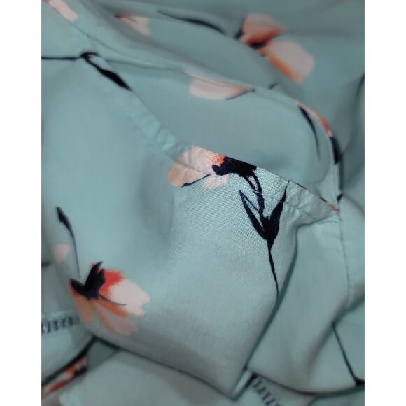 SO Light Blue Floral Print Adjustable Spaghetti Straps Midi Dress Large Pull On - Picture 6 of 7